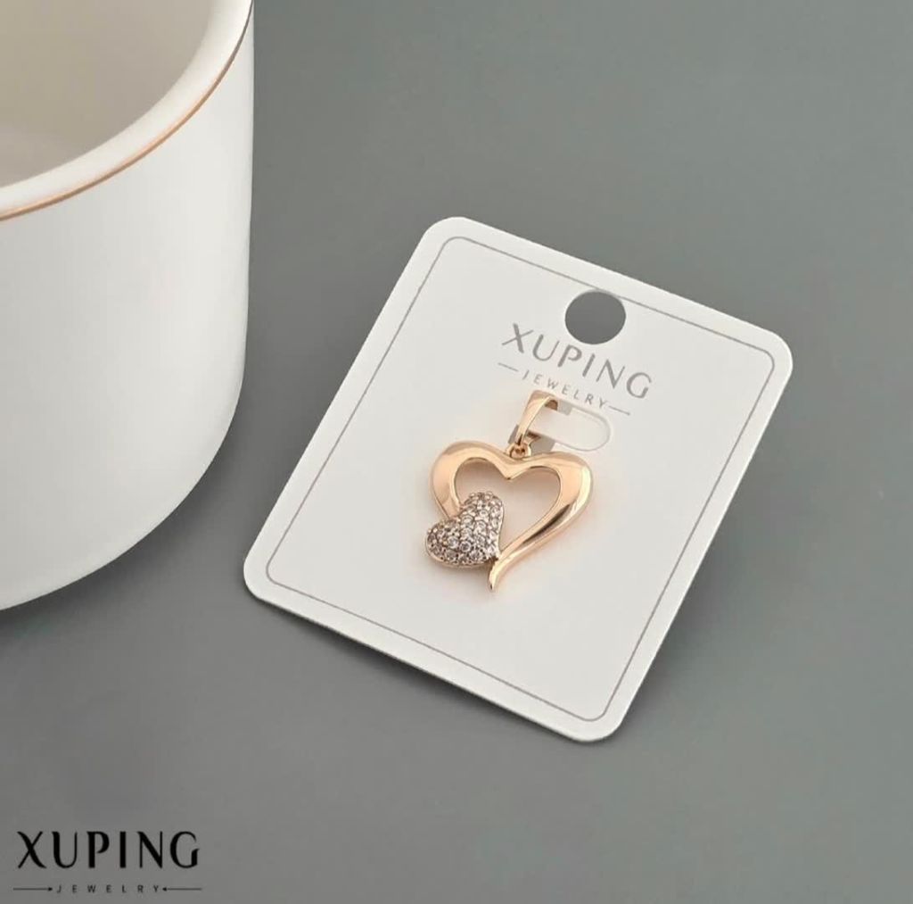 پلاک قلبی نگین دار بدون زنجیر ژوپینگ کد 2357 - خرید آنلاین از گالری آداس